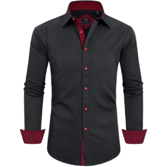 Men's Long Sleeve Wrinkle-Free Button Down Dress Shirt - Picture 1 of 7